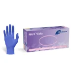 Purple nitrile gloves